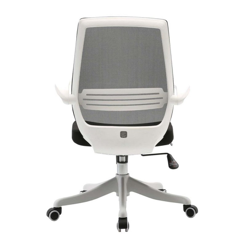 Silla de Oficina NEKKAR, brazos abatibles, blanco y negro
