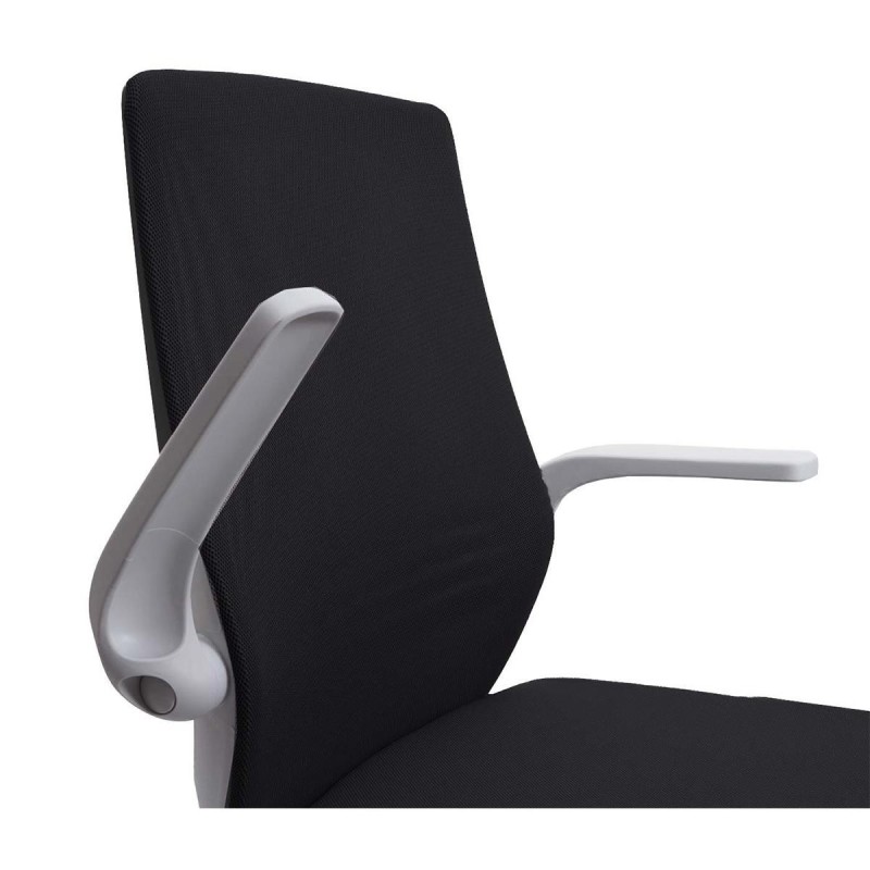 Silla de Oficina NEKKAR, brazos abatibles, blanco y negro