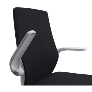 Silla de Oficina NEKKAR, brazos abatibles, blanco y negro