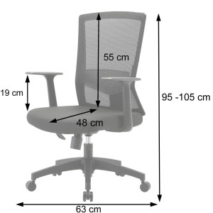 Silla Ergonómica WONDER en Malla Transpirable color Negro