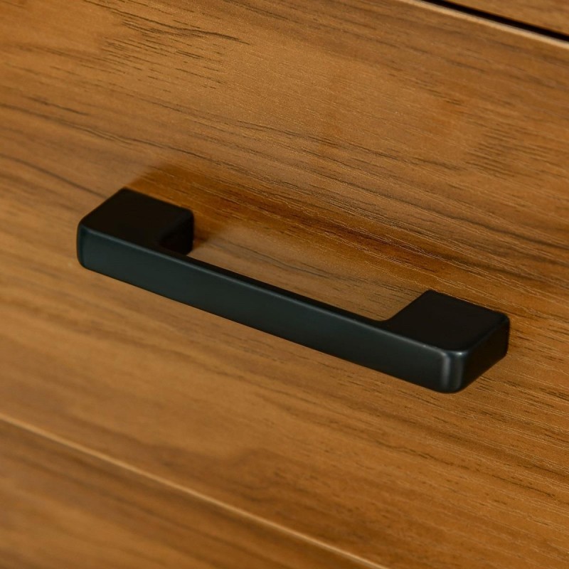 Mesa de Oficina ALHAMBRA, en Metal y Madera, color Negro y Nogal