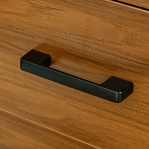 Mesa de Oficina ALHAMBRA, en Metal y Madera, color Negro y Nogal