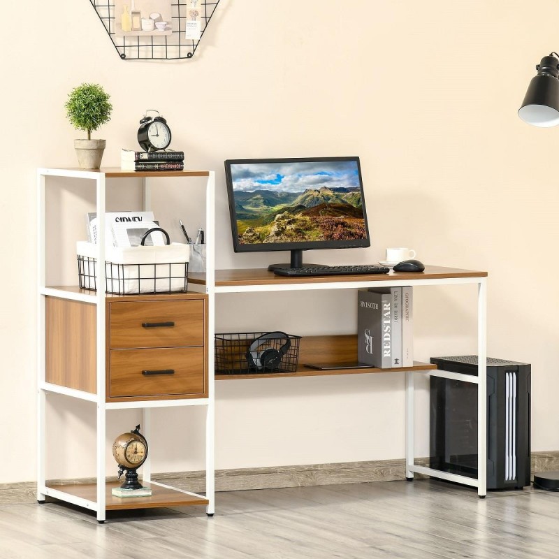 Mesa de Oficina ALHAMBRA, en Metal y Madera, color Negro y Nogal