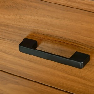 Mesa de Oficina ALHAMBRA, en Metal y Madera, color Negro y Nogal