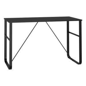 Mesa de oficina CHIMO, estructura metálica negra y superficie de cristal