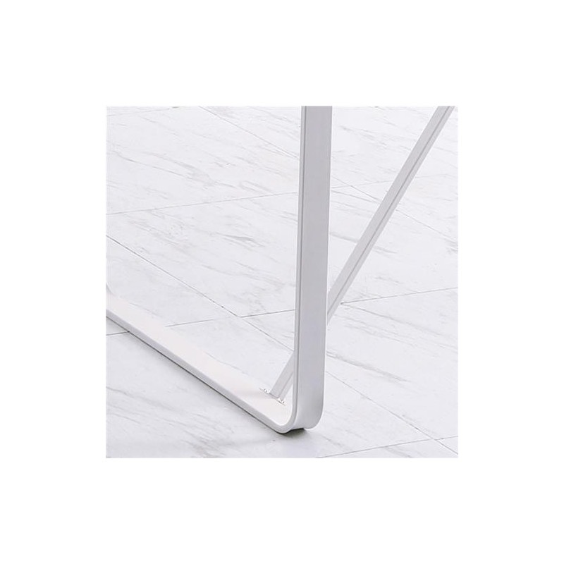 Mesa de oficina CHIMO, estructura metálica negra y superficie de cristal