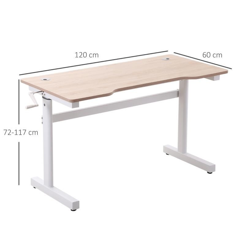Mesa de Ordenador ALBANIA, Con altura regulable, en Madera color Haya