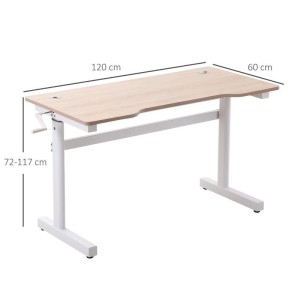 Mesa de Ordenador ALBANIA, Con altura regulable, en Madera color Haya