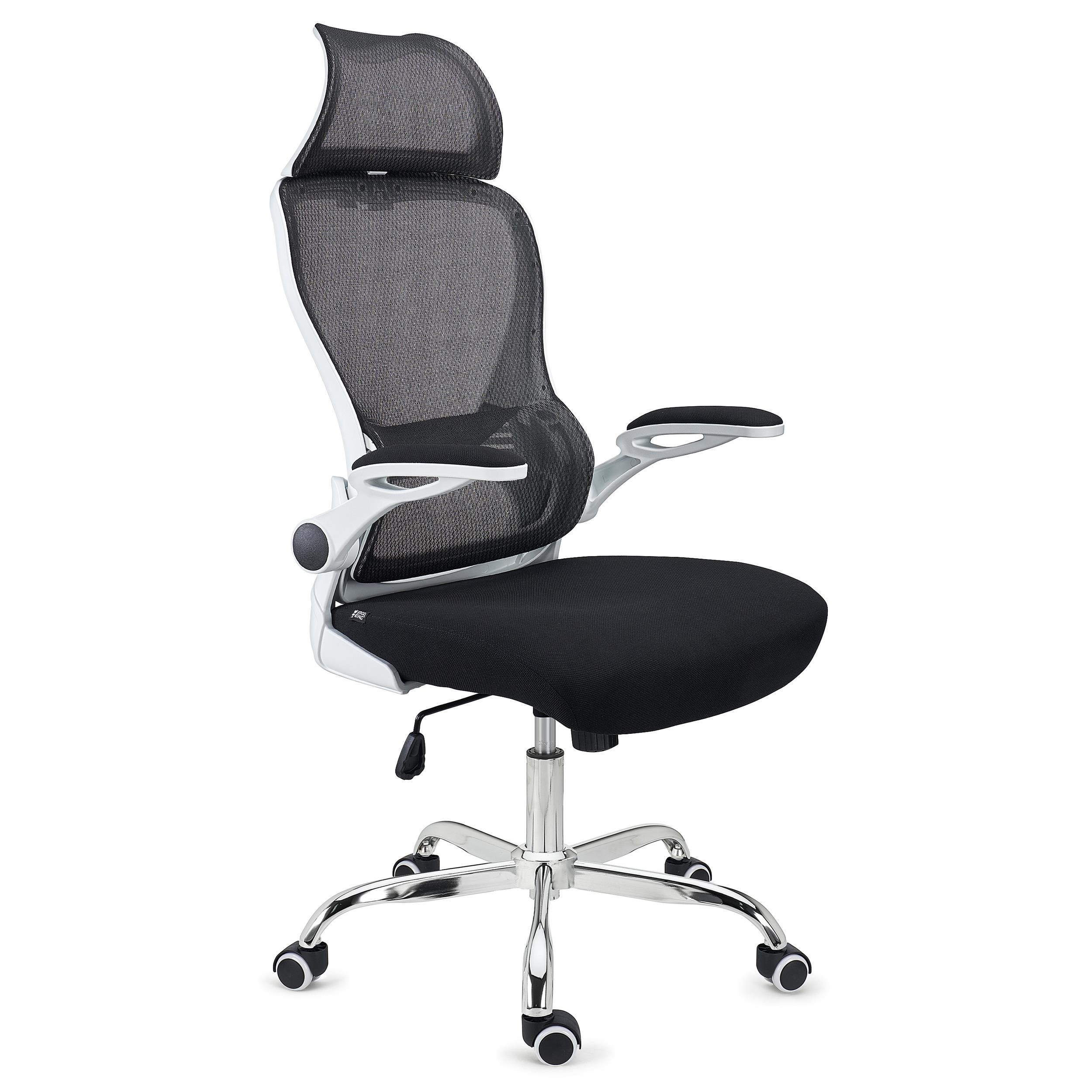 Silla de Oficina CORFU, Reposacabezas, Brazos Abatibles, Diseño Ergonómico, En Negro