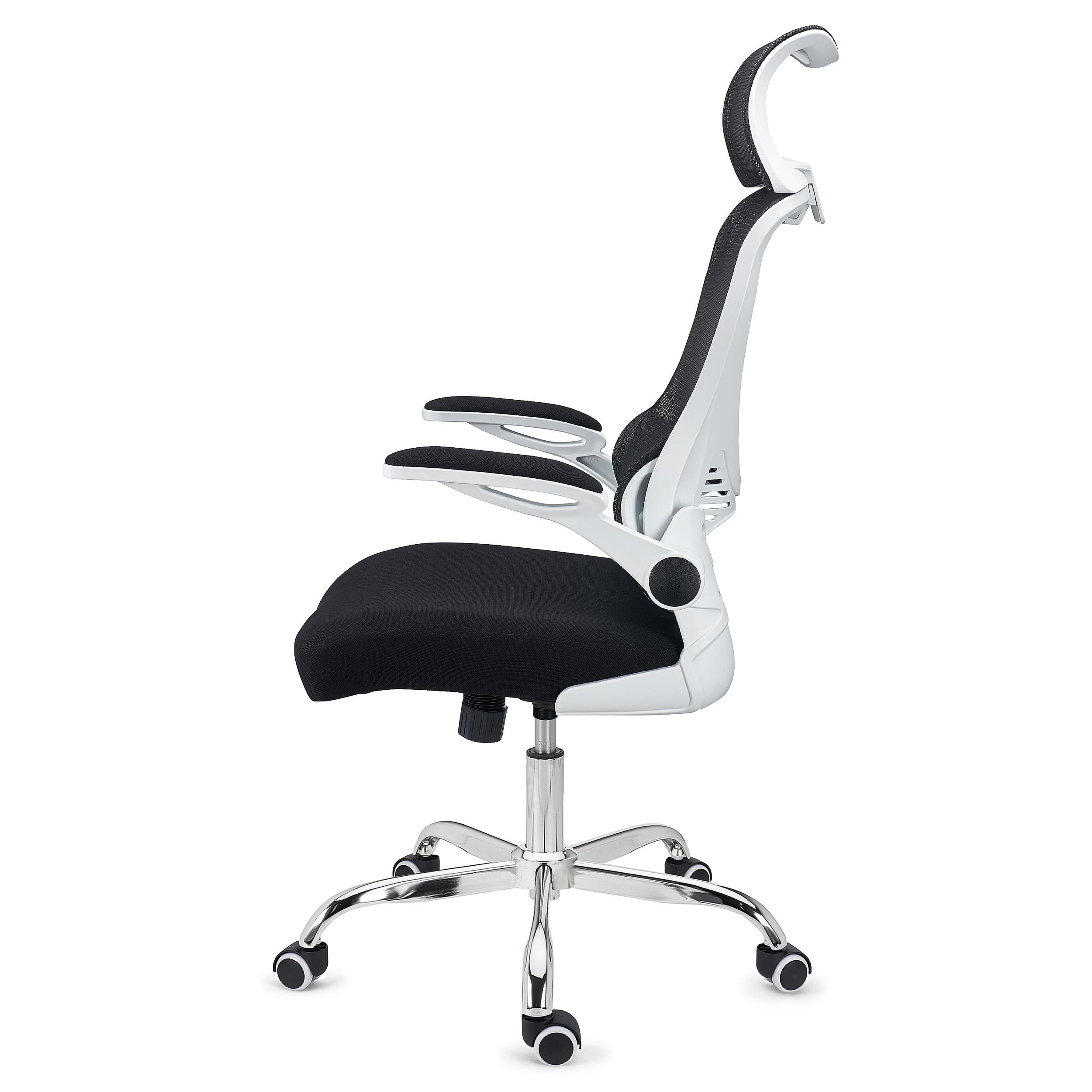 Silla de Oficina CORFU, Reposacabezas, Brazos Abatibles, Diseño Ergonómico, En Negro