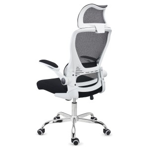 Silla de Oficina CORFU, brazos abatibles y reposacabezas, negro
