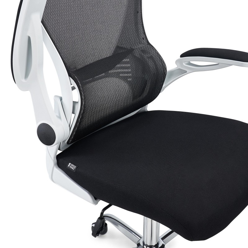 Silla de Oficina CORFU, brazos abatibles y reposacabezas, negro