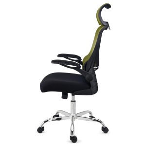 Silla de Oficina CORFU, brazos abatibles y reposacabezas, negro