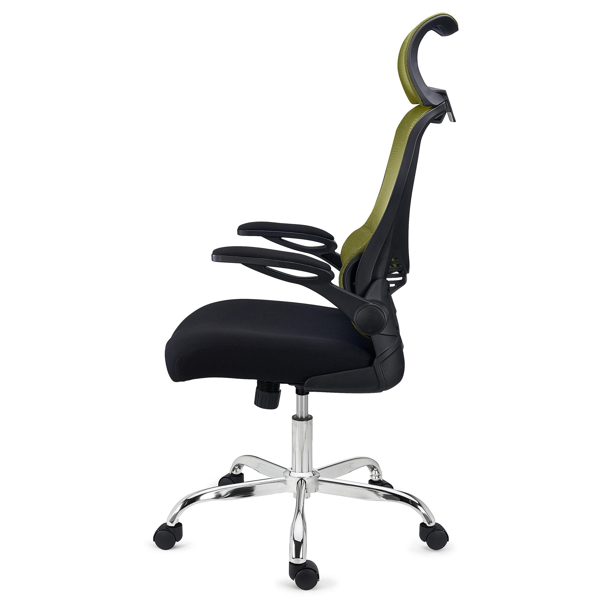 Silla de Oficina CORFU, Reposacabezas, Brazos Abatibles, Diseño Ergonómico, En Negro