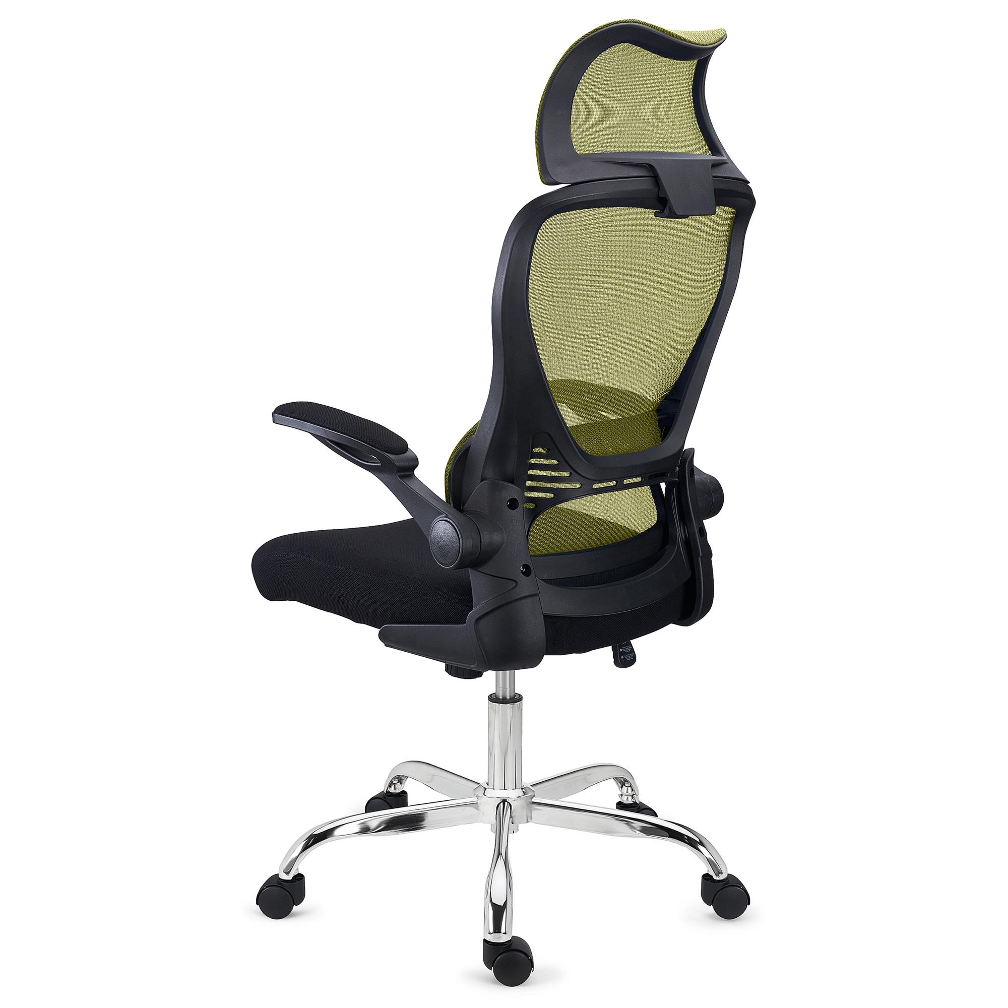 Silla de Oficina CORFU, Reposacabezas, Brazos Abatibles, Diseño Ergonómico, En Negro