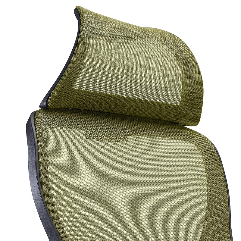 Silla de Oficina CORFU, brazos abatibles y reposacabezas, negro