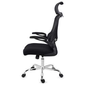 Silla de Oficina CORFU, brazos abatibles y reposacabezas, negro