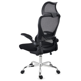 Silla de Oficina CORFU, brazos abatibles y reposacabezas, negro 2