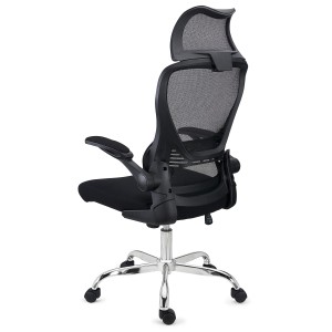 Silla de Oficina CORFU, brazos abatibles y reposacabezas, negro