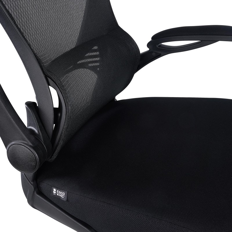 Silla de Oficina CORFU, brazos abatibles y reposacabezas, negro