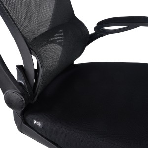 Silla de Oficina CORFU, brazos abatibles y reposacabezas, negro