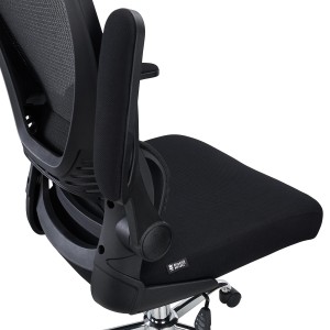 Silla de Oficina CORFU, brazos abatibles y reposacabezas, negro