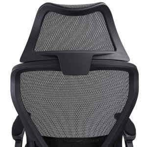 Silla de Oficina CORFU, brazos abatibles y reposacabezas, negro