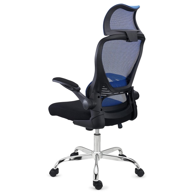 Silla de Oficina CORFU, brazos abatibles y reposacabezas, negro