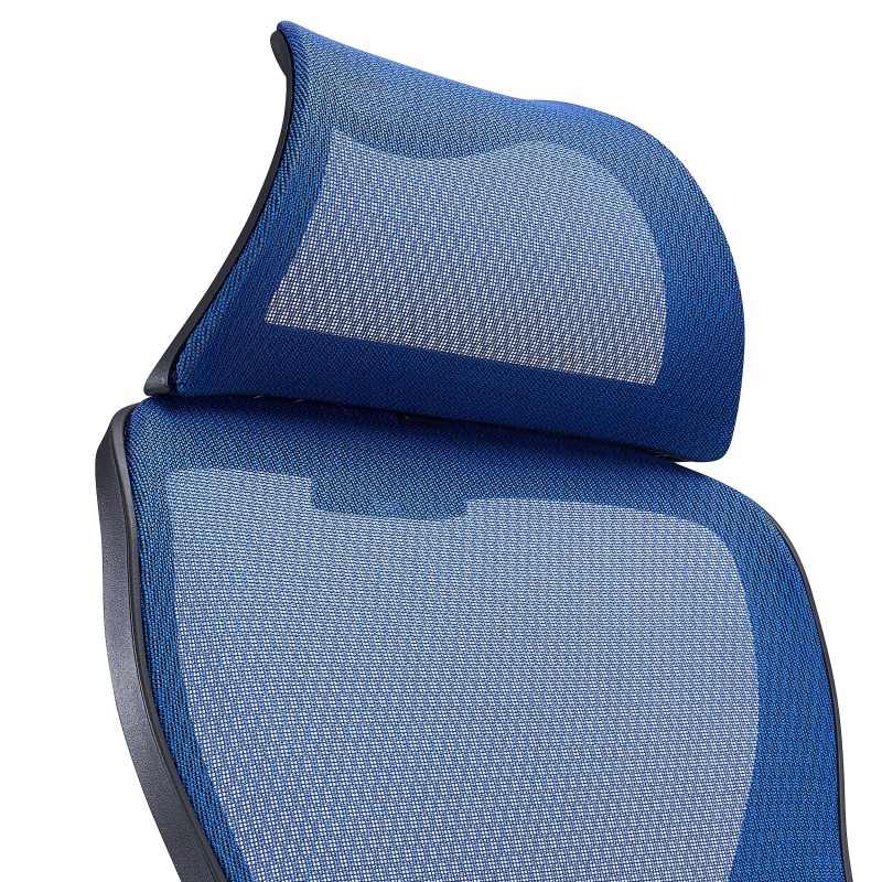 Silla de Oficina CORFU, brazos abatibles y reposacabezas, negro