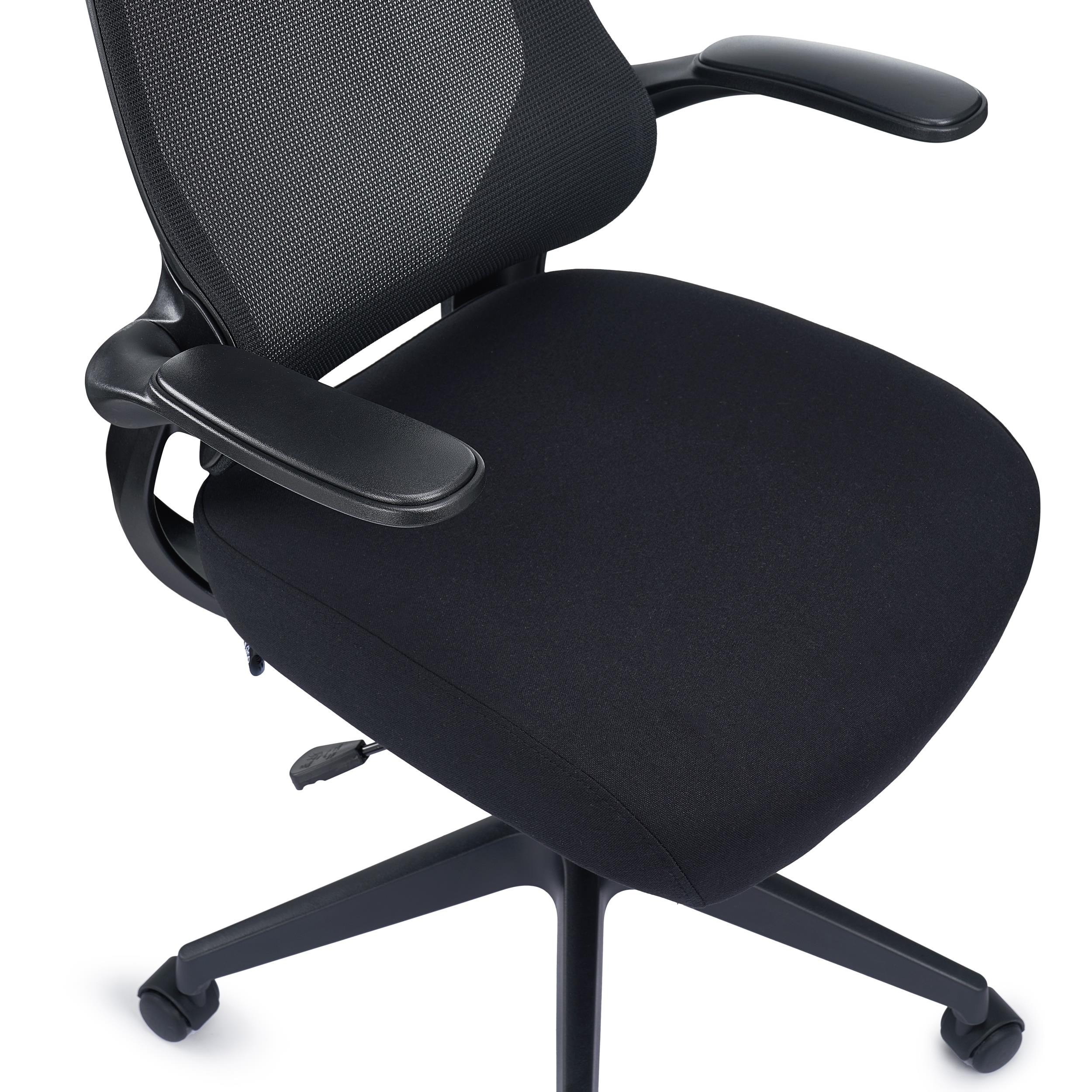 Silla de Oficina DAFNE, Brazos Abatibles, Gran Diseño, Calidad y Ergonomía, En Negro
