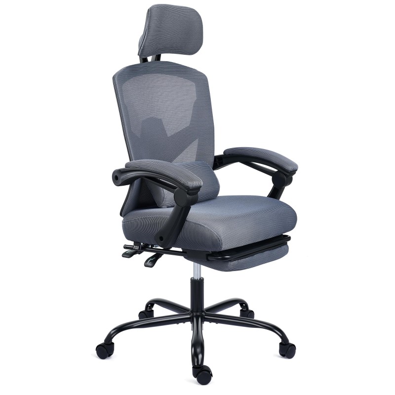 Silla de Oficina DELTA, reposapiés extensible, negro