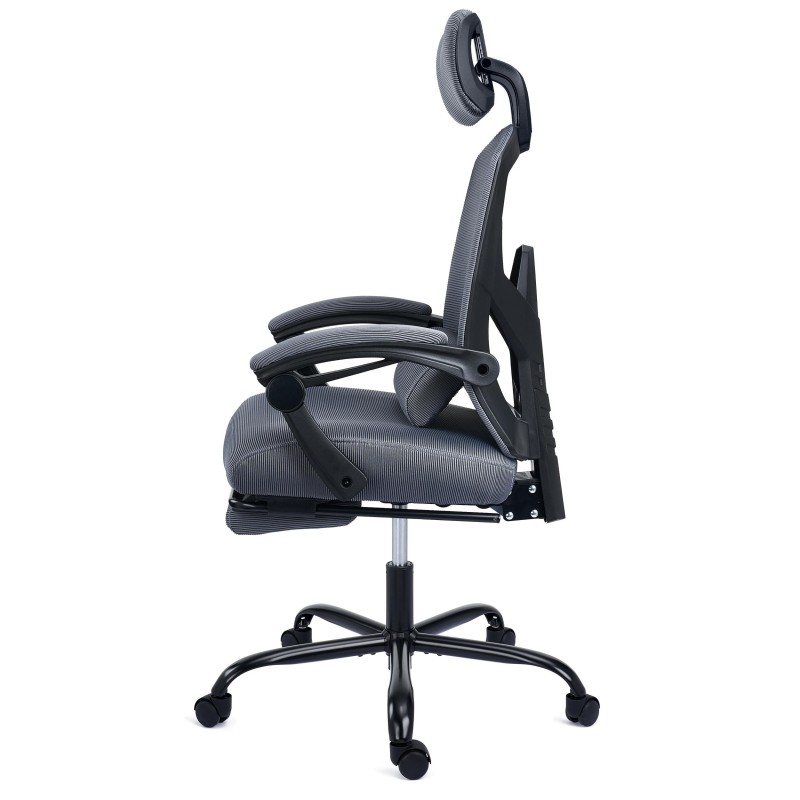 Silla de Oficina DELTA, reposapiés extensible, negro