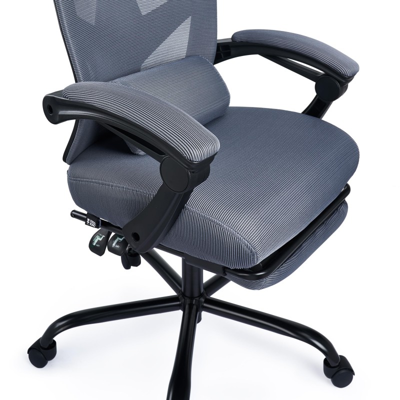 Silla de Oficina DELTA, reposapiés extensible, negro