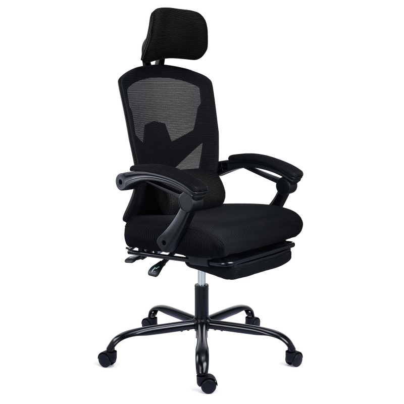 Silla de Oficina DELTA, reposapiés extensible, negro