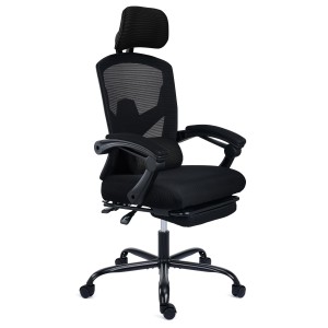 Silla de Oficina DELTA, reposapiés extensible, negro