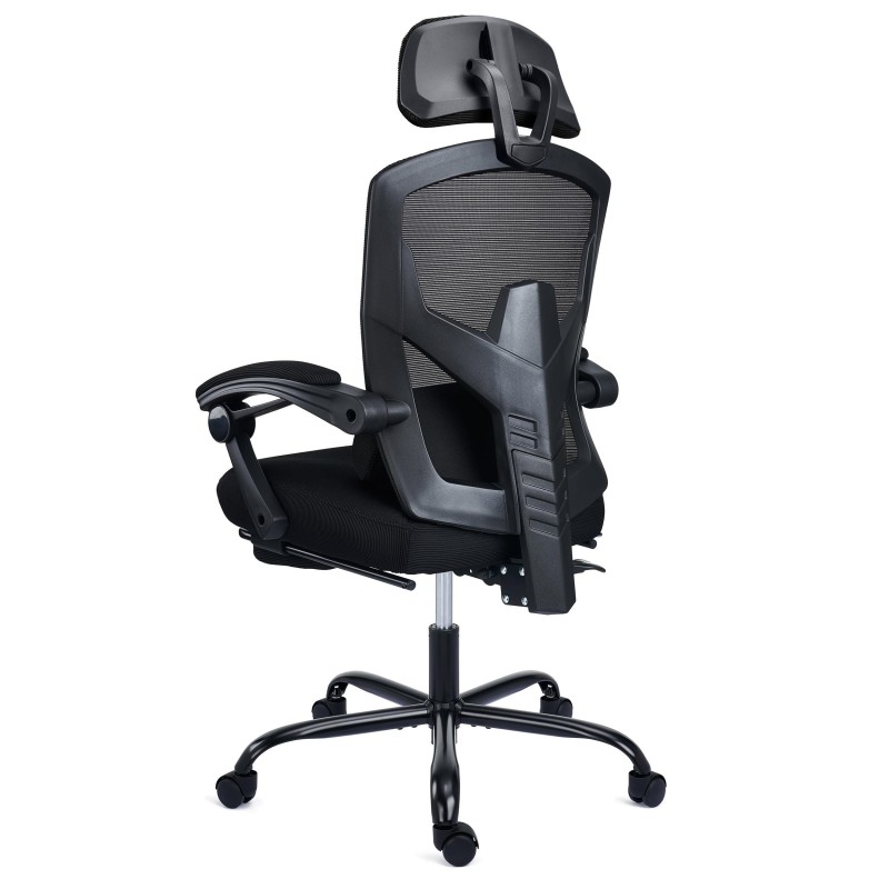 Silla de Oficina DELTA, reposapiés extensible, negro