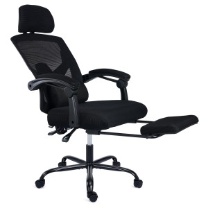 Silla de Oficina DELTA, reposapiés extensible, negro