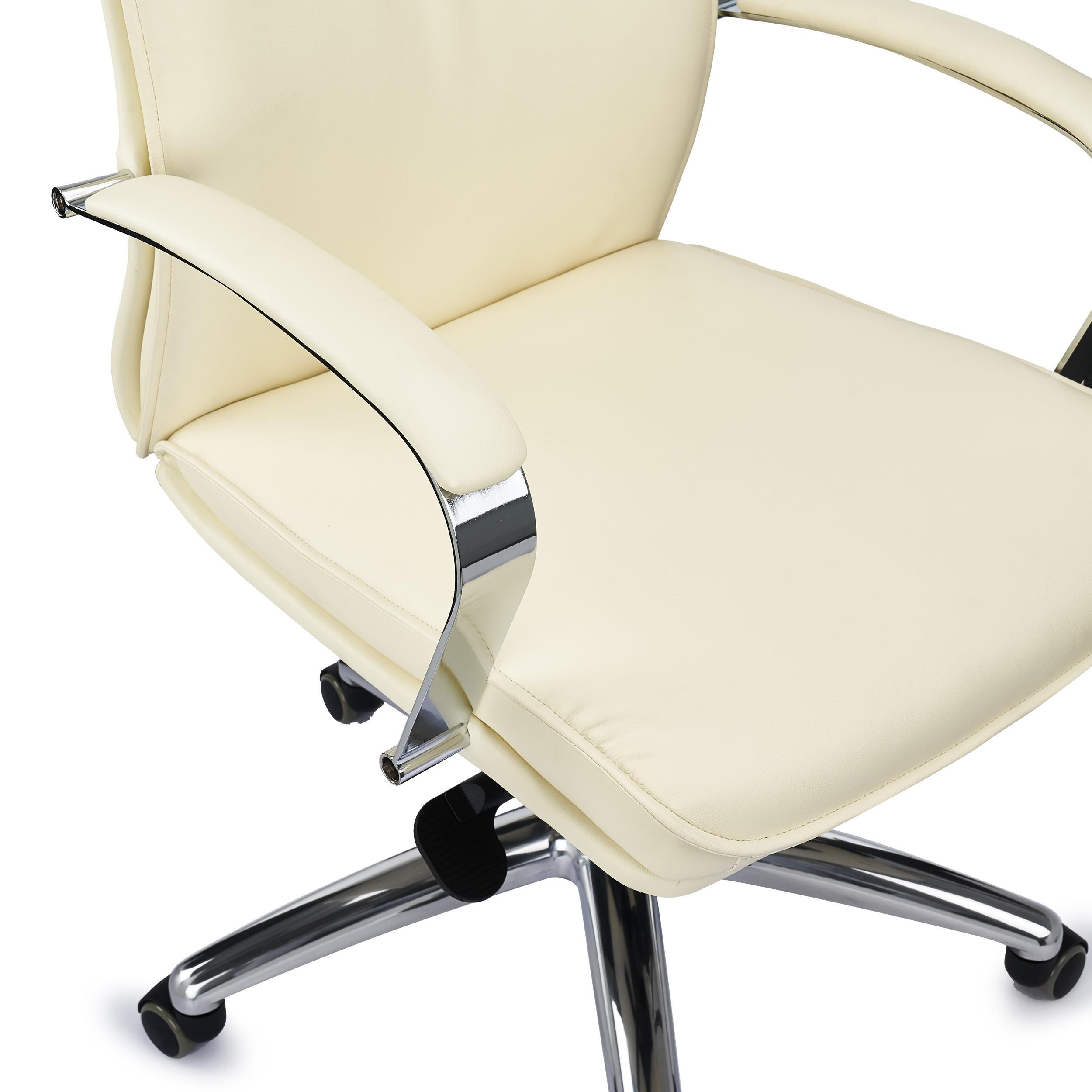 Sillón de Oficina SENATOR, Elegante Diseño, Gran Confort, Base de Aluminio, En Piel Negra