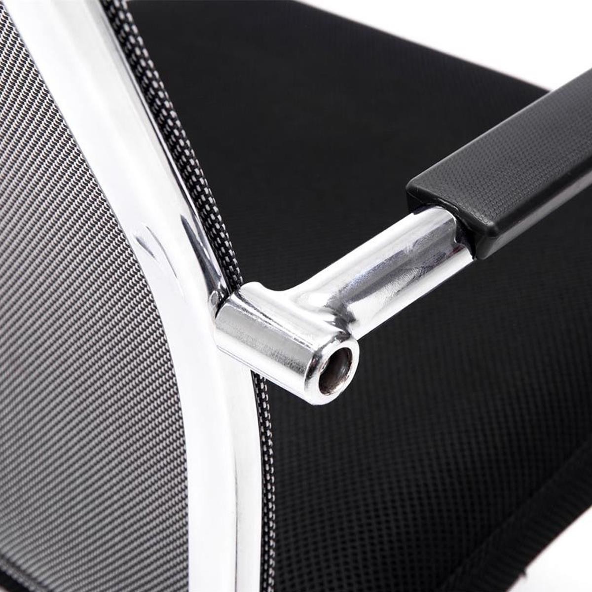 Silla de Confidente BREMEN, Estructura Metálica, en Malla Transpirable color Negro