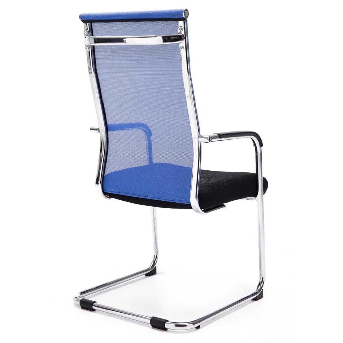 Silla de Confidente BREMEN, Estructura Metálica, en Malla Transpirable color Negro