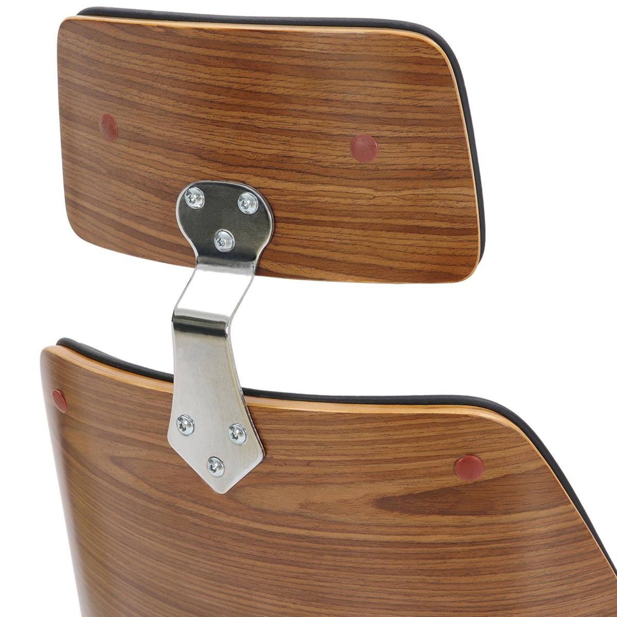 Silla de Oficina NAIMA, Gran Acolchado, Elegante Diseño en Madera y Piel color Negro