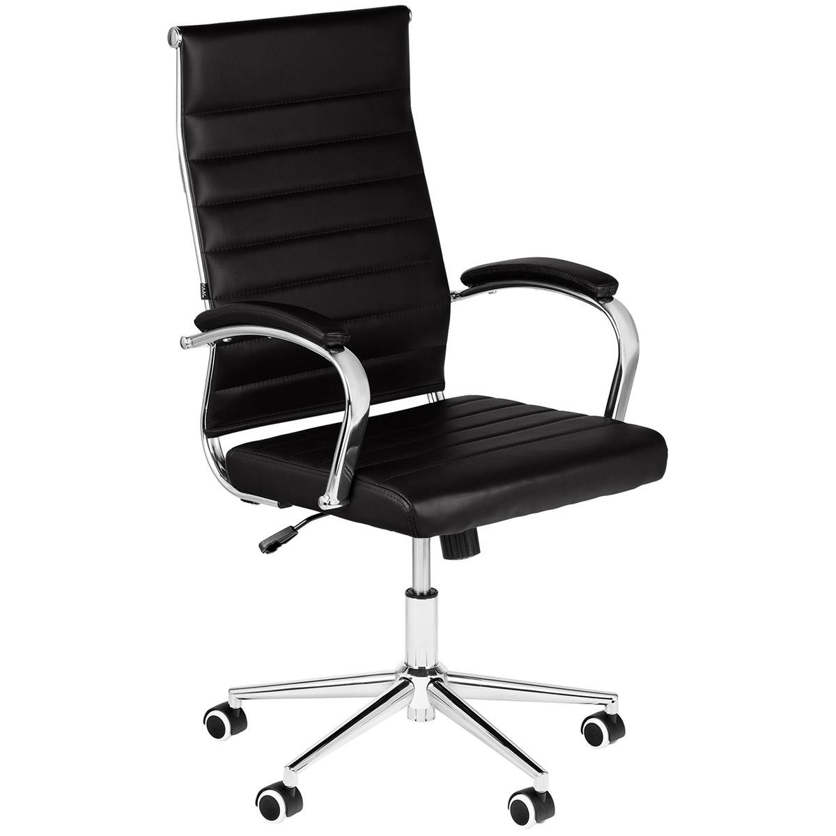 Silla de Oficina OXFORD, Diseño Elegante, Gran Comodidad, en Piel color Negro