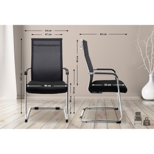 Lote de 2 Sillas de Confidente BREMEN en color negro