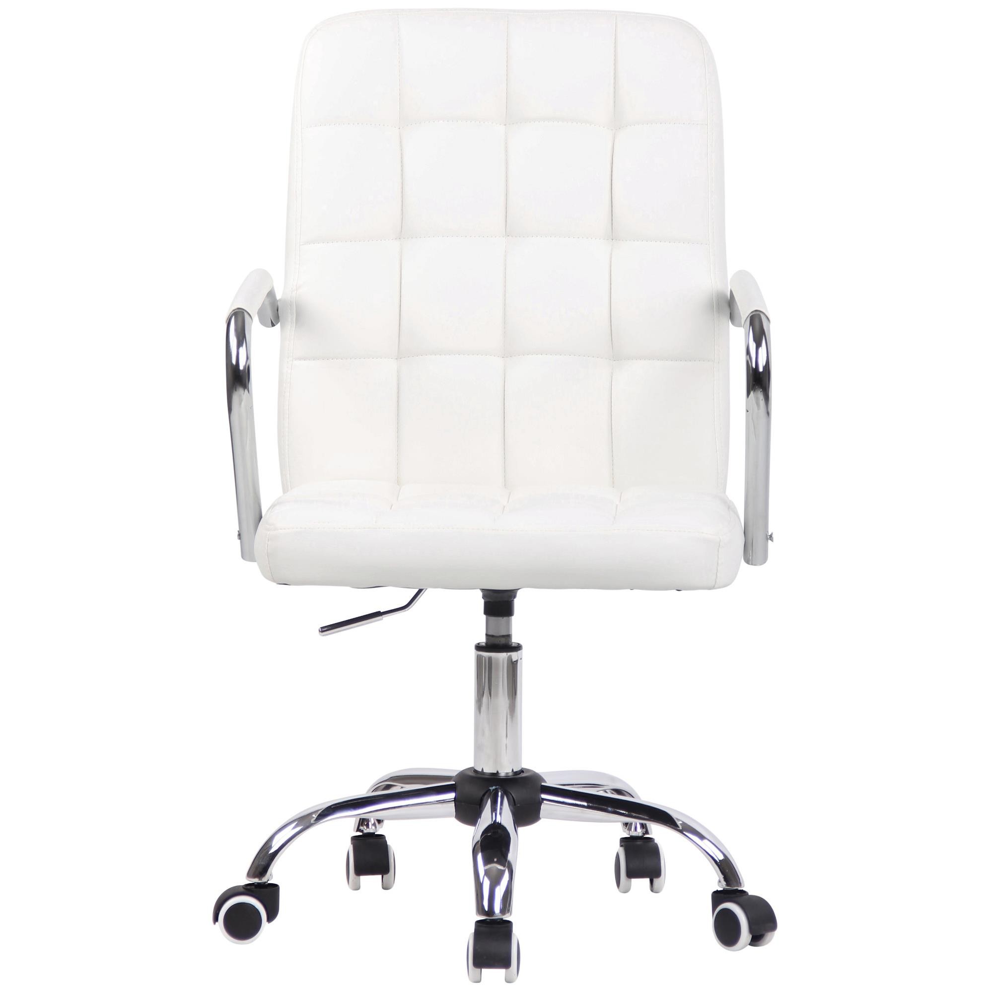 Silla de Oficina BOLTON, Grueso Acolchado, Base Metálica, en Piel color Negro
