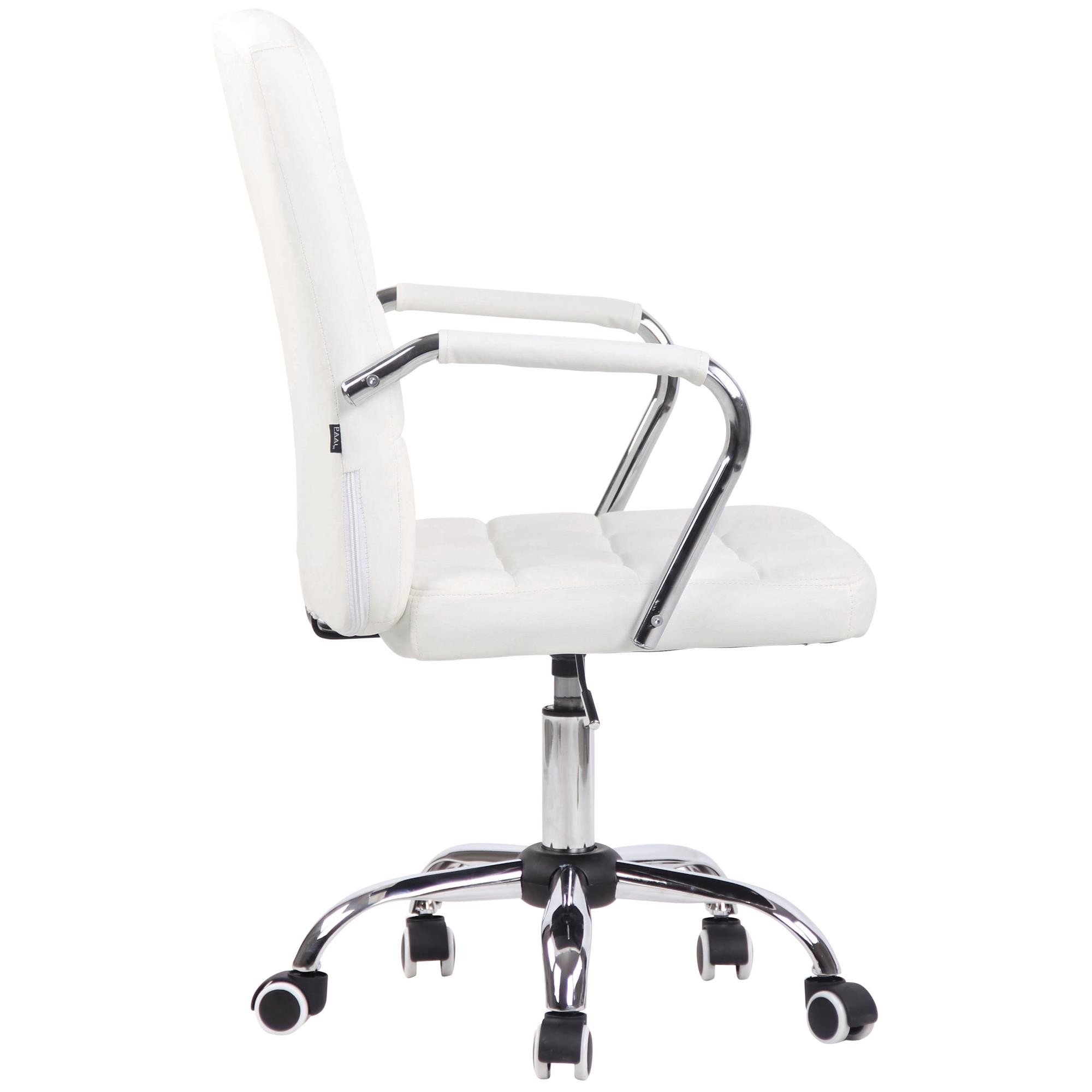 Silla de Oficina BOLTON, Grueso Acolchado, Base Metálica, en Piel color Negro