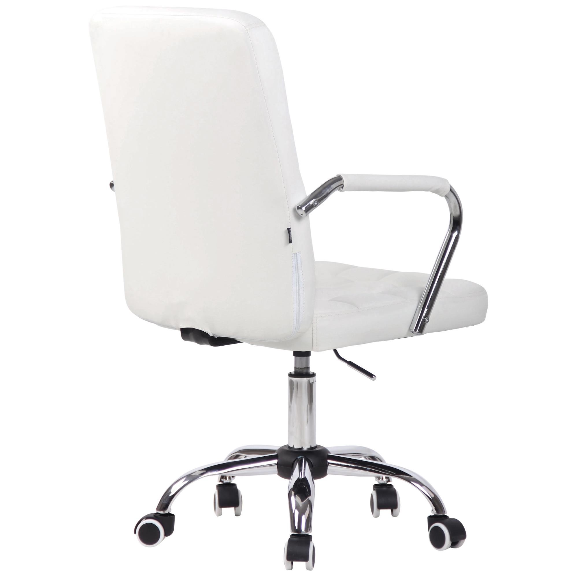 Silla de Oficina BOLTON, Grueso Acolchado, Base Metálica, en Piel color Negro