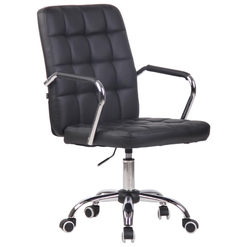 Silla de Oficina BOLTON en Piel color Negro