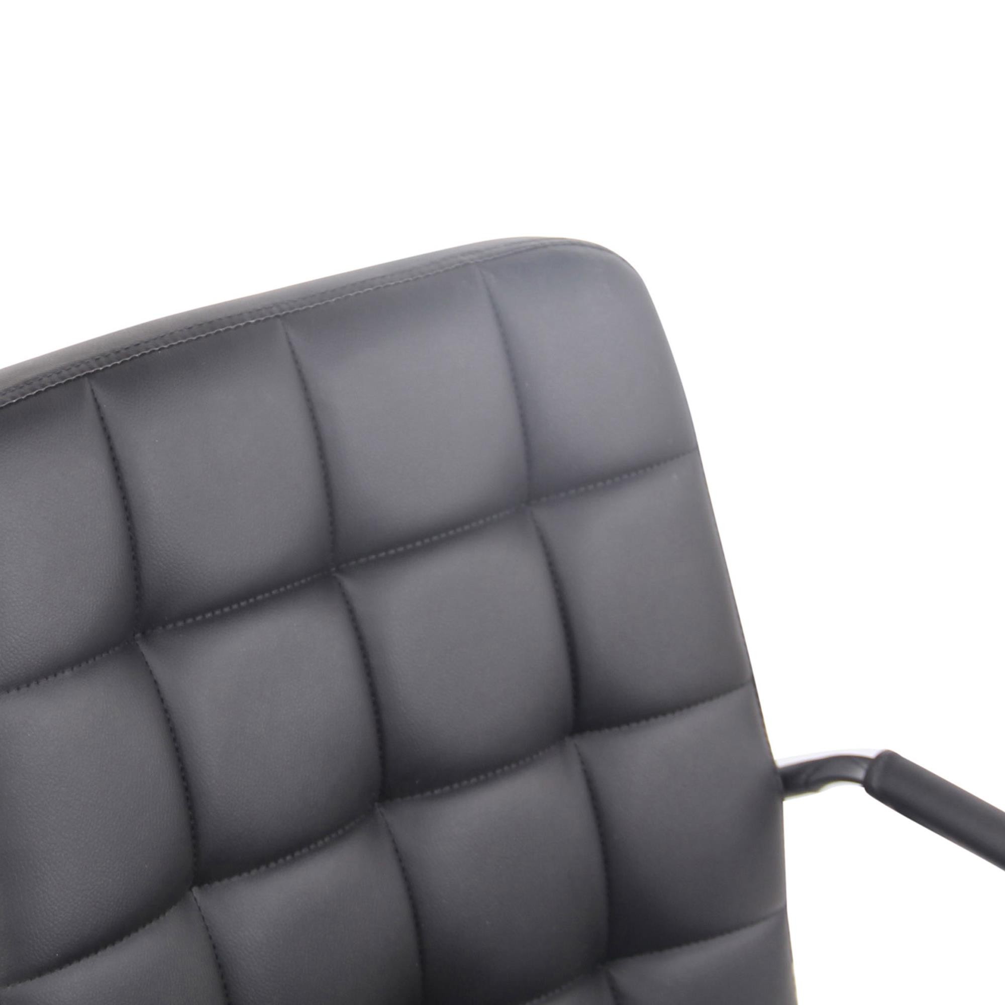 Silla de Oficina BOLTON, Grueso Acolchado, Base Metálica, en Piel color Negro