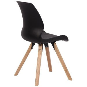 Lote 2 sillas de confidente KALI, estructura de madera, color negro