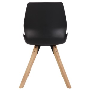 Lote 2 sillas de confidente KALI, estructura de madera, color negro
